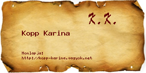 Kopp Karina névjegykártya
